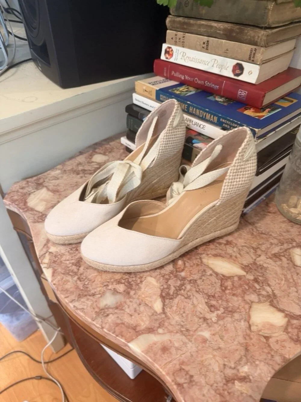 Reformation camilla lace up wedge espadrille Size 8 $248